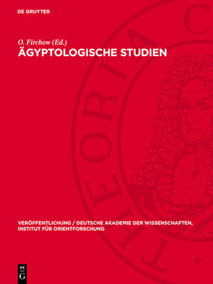 cover image of Ägyptologische Studien